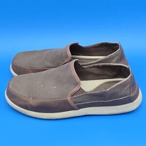 Crocs Men’s Size 13 Santa Cruz 2 Luxe Slip-On Loafers Brown Triple Comfort